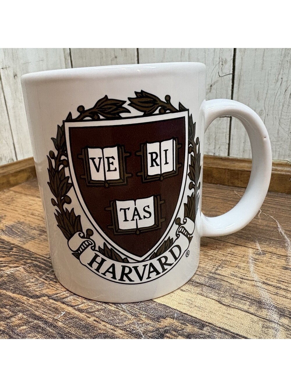 Harvard University 12oz Coffee Cup Tea Mug VE RI TAS Logo Crest White Crimson